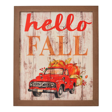 Shiplap Hello Fall Red Truck Wall Sign 13x11 VHC Brands - The Fox Decor
